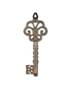 ANTIQUE KEY CAST IRON THERMOMETER
