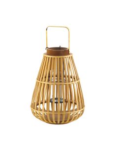 LARGE SLAT WOOD LANTERN