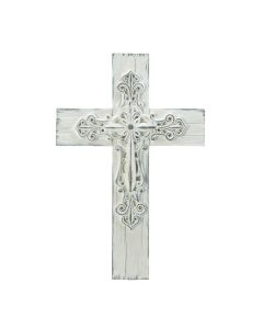 ORNATE WHITEWASHED CROSS